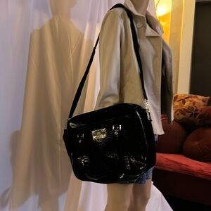 JM New York med faux crocodile brown bag